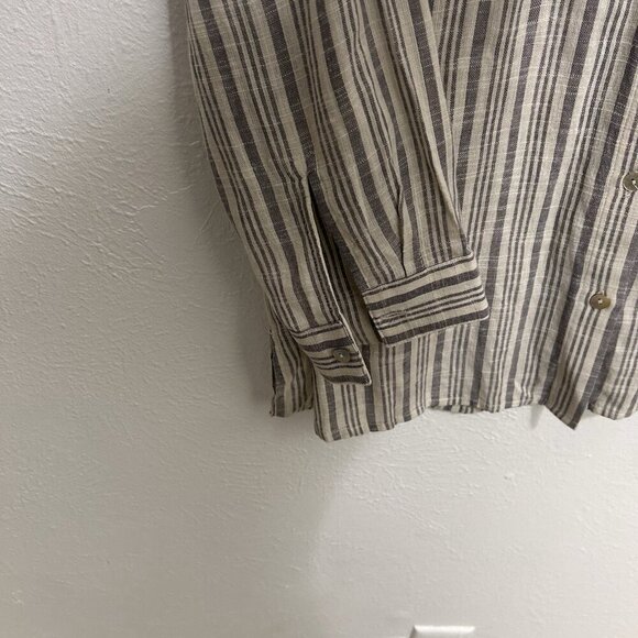 Soft Surroundings Blouse Womens M Embroidered Beaded Floral Striped Cotton Tunic - Picture 6 of 12